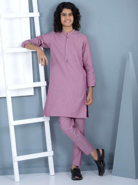Dark Pink Blended Kurta Trouser - ALT-KT-017