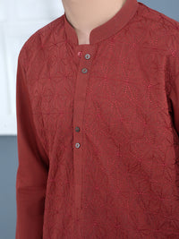 Rust Cotton Kurta Trouser - ALT-KT-026