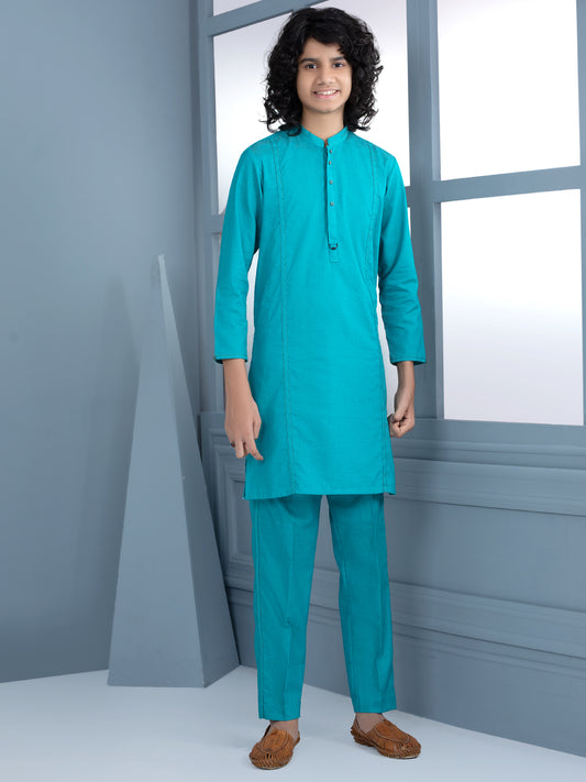 Sea Green Blended Kurta Trouser - ALT-KT-029