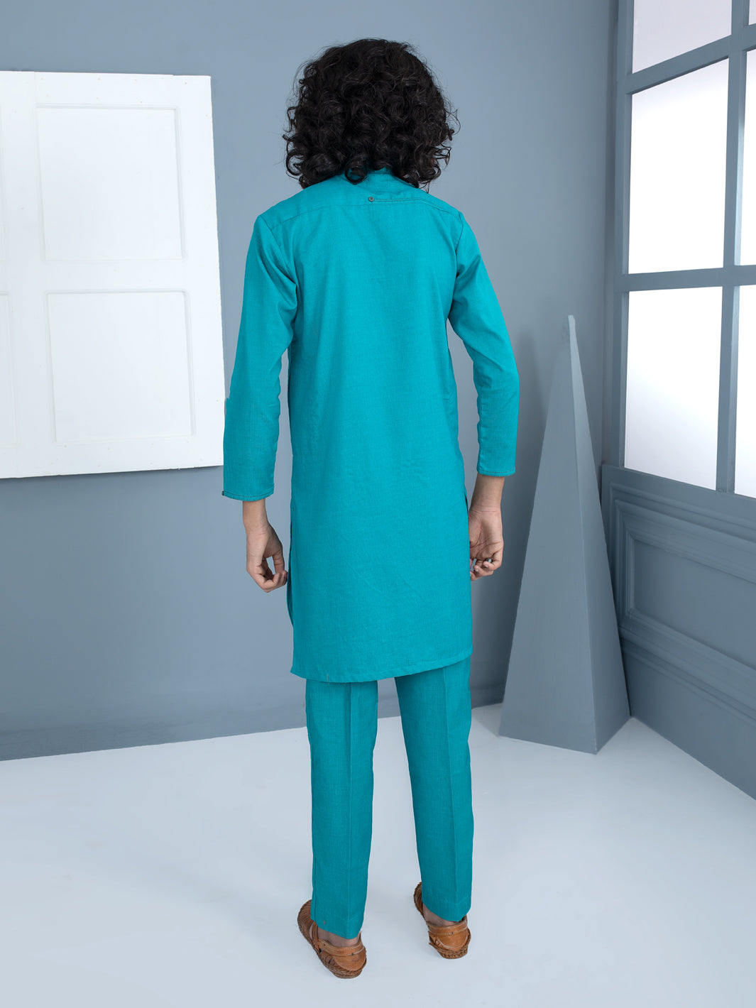 Sea Green Blended Kurta Trouser - ALT-KT-029