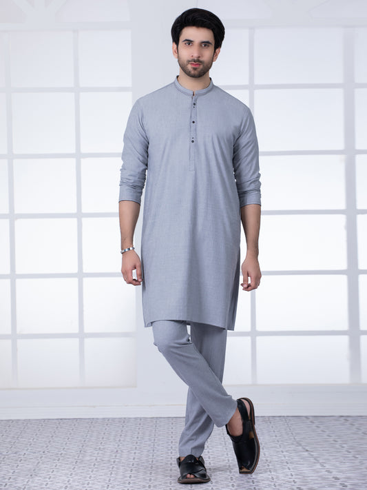Grey Blended Kurta Trouser - AL-KT-2796