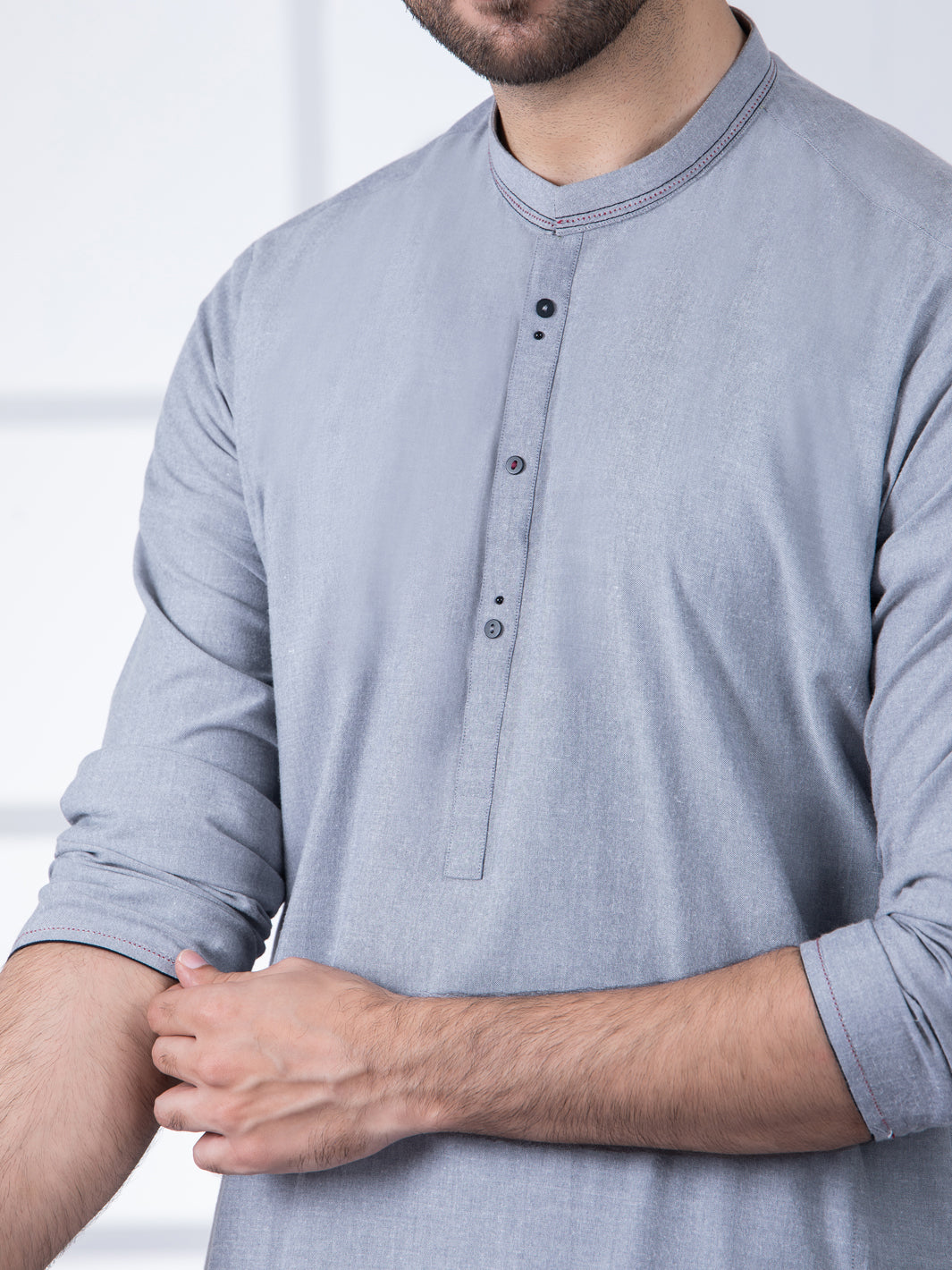 Grey Blended Kurta Trouser - AL-KT-2796