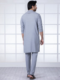 Grey Blended Kurta Trouser - AL-KT-2796