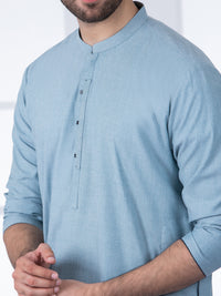 Blue Kurta Blended Trouser - AL-KT-2797