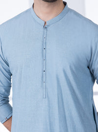 Bluish Grey Blended Kurta Trouser - AL-KT-2798