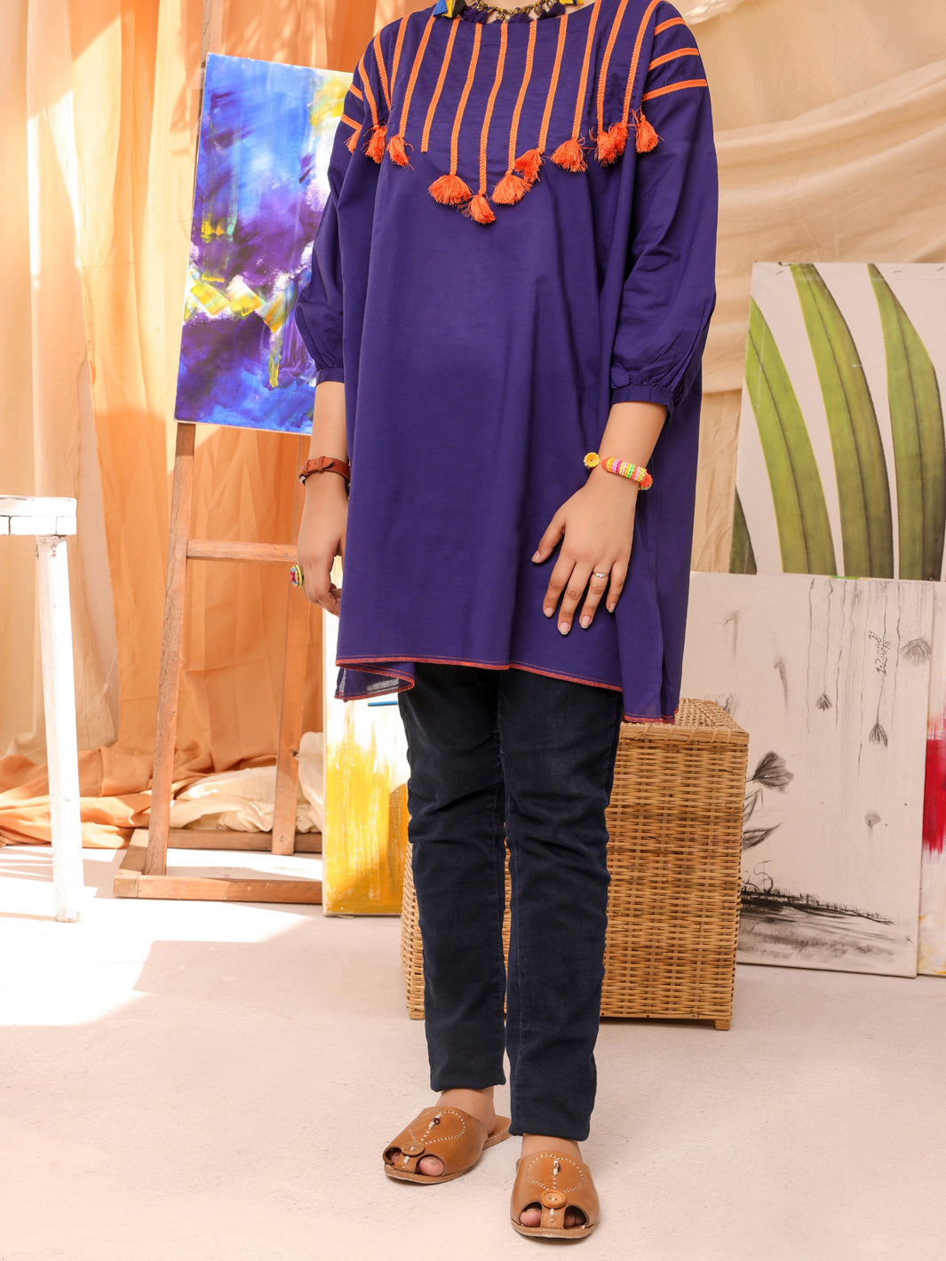 Blue Dyed Kurti - ALT-LK-1013