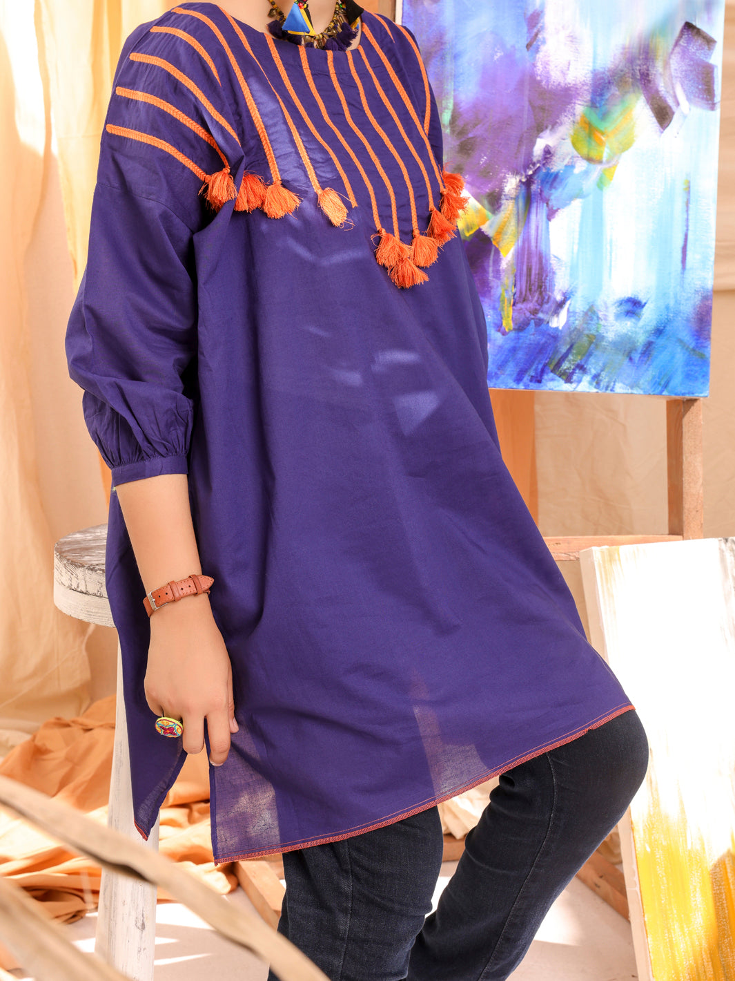 Blue Dyed Kurti - ALT-LK-1013