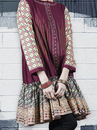 Red Khaddar Tunic - LK-220