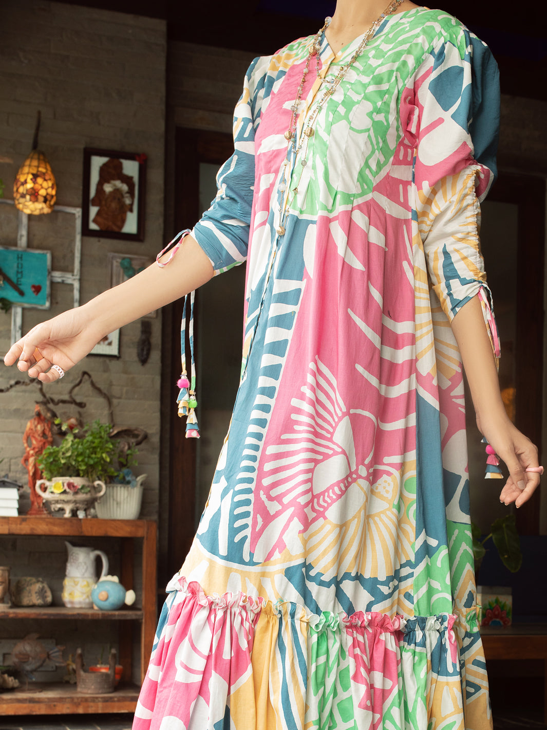 Multicolor Cambric Tunic - AL-LK-848