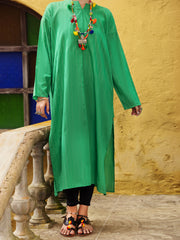 Green Yarn Dyed Tunic - AL-LK-873