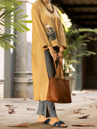 Khaki Jacquard Tunic - AL-LK-898