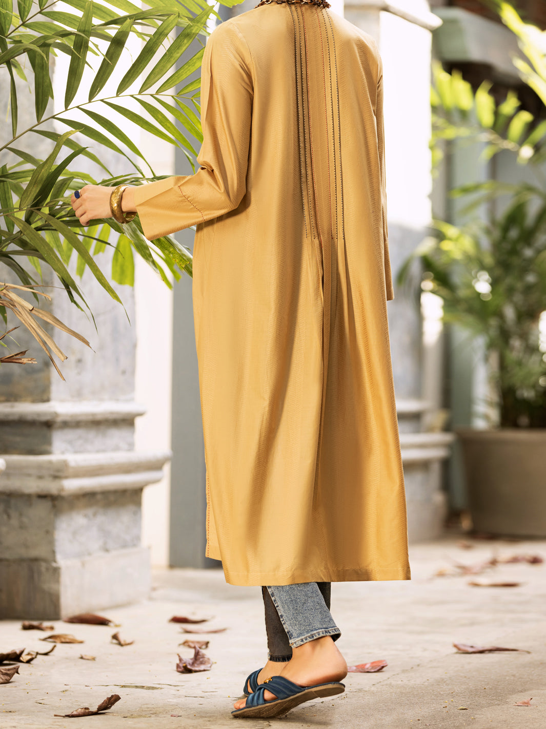 Khaki Jacquard Tunic - AL-LK-898