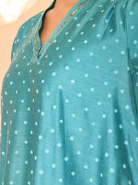 Blue Silk 2Pc Stitched - ALCR-2PS-LKS-1054