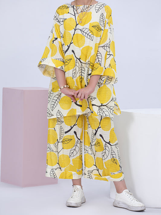 Yellow Dobby Cotton 2 Piece Stitched - ALT-2PS-LKS-1055