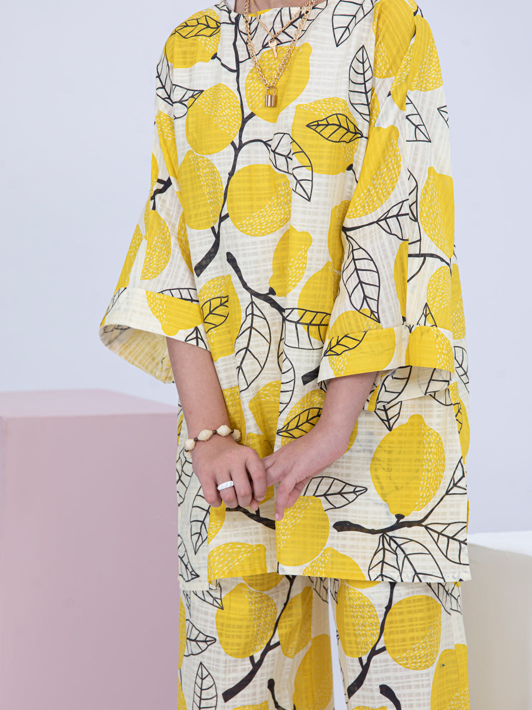 Yellow Dobby Cotton 2 Piece Stitched - ALT-2PS-LKS-1055