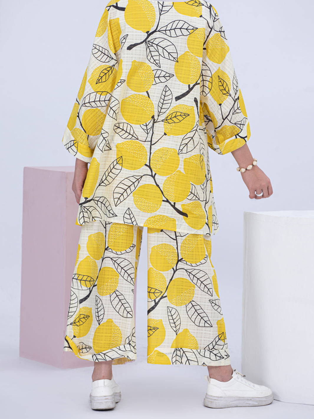 Yellow Dobby Cotton 2 Piece Stitched - ALT-2PS-LKS-1055