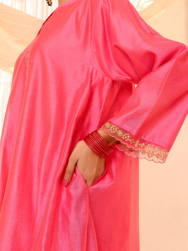 Pink Silk 2 Piece Stitched - ALCR-2PS-LKS-1056 - Almirah Online