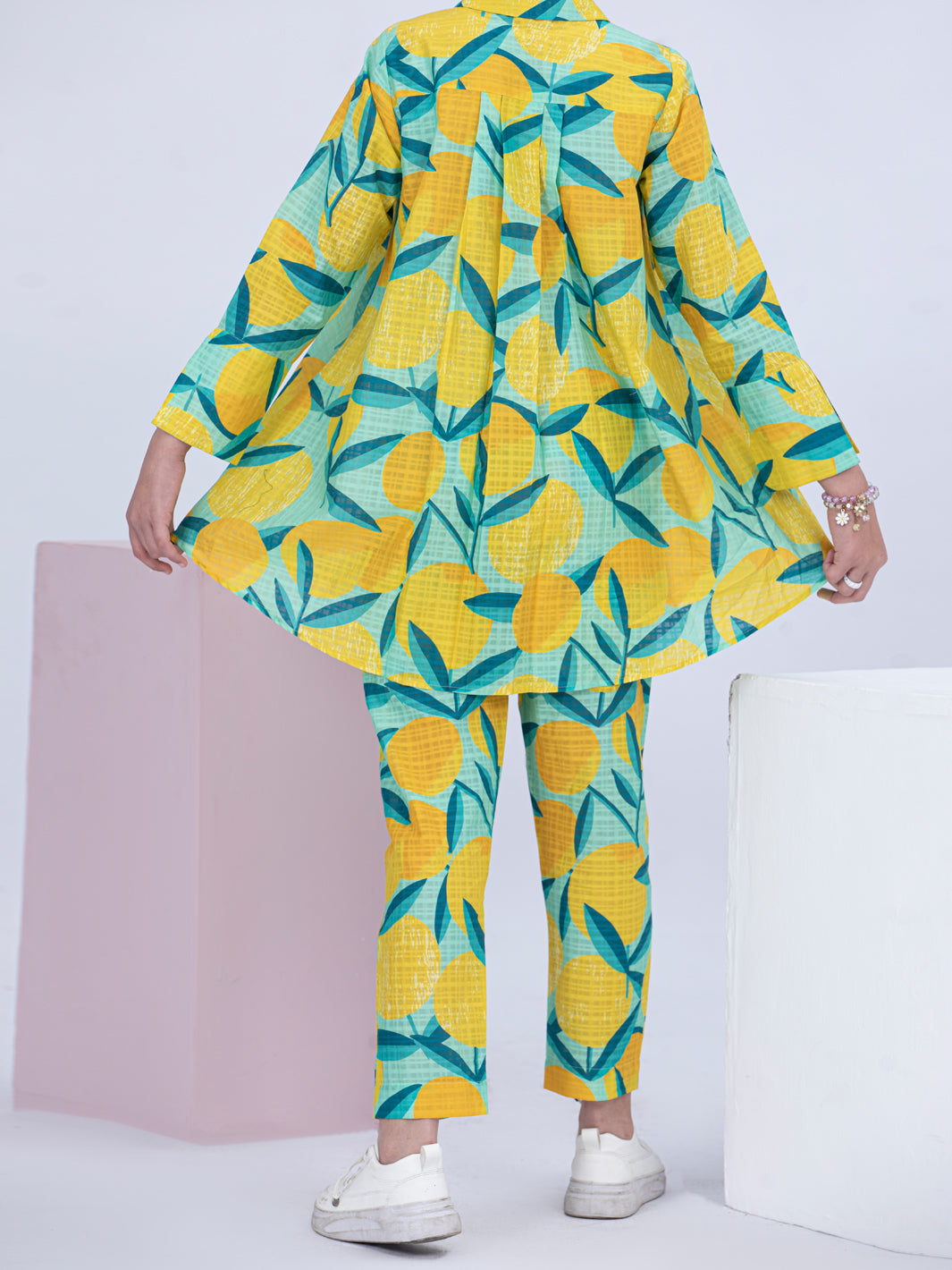 Yellow Cotton Dobby 2 Piece Stitched - ALT-2PS-LKS-1058