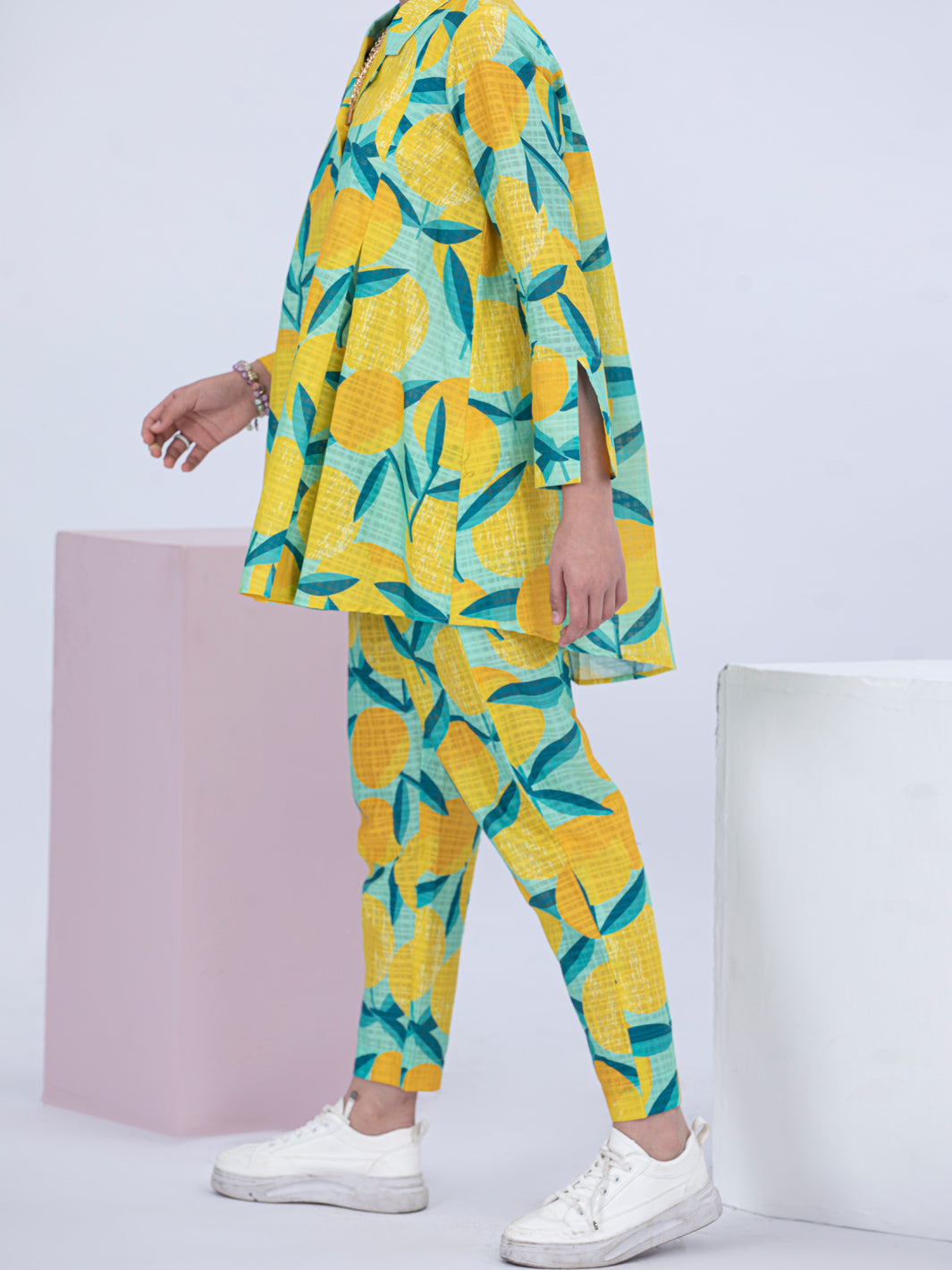 Yellow Cotton Dobby 2 Piece Stitched - ALT-2PS-LKS-1058