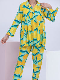 Yellow Cotton Dobby 2 Piece Stitched - ALT-2PS-LKS-1058