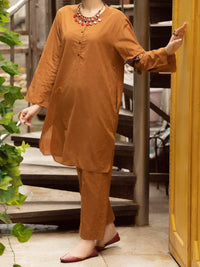Brown Cotton 2Pc Stitched - ALCR-2PS-LKS-1067
