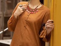 Brown Cotton 2Pc Stitched - ALCR-2PS-LKS-1067