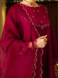 Fuchsia Modal 2Pc Stitched - ALCR-2PS-LKS-1071