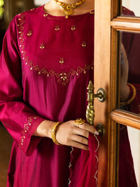 Fuchsia Modal 2Pc Stitched - ALCR-2PS-LKS-1071