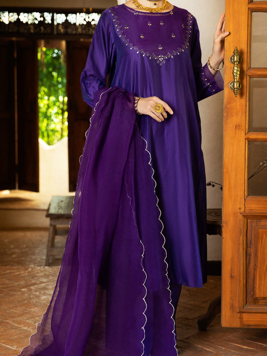 Purple Modal 2Pc Stitched - ALCR-2PS-LKS-1072