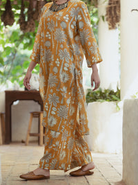 Mustard Linen 2 Piece Stitched - ALCR-2PS-LKS-1091