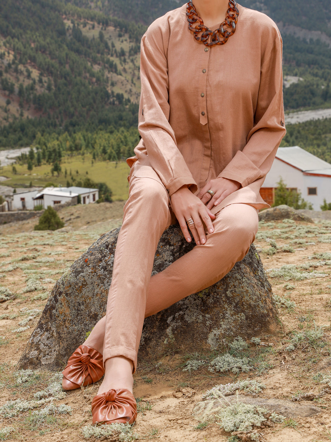 Brown 2 TwillPc Stitched - ALP-2PS-LKS-1462