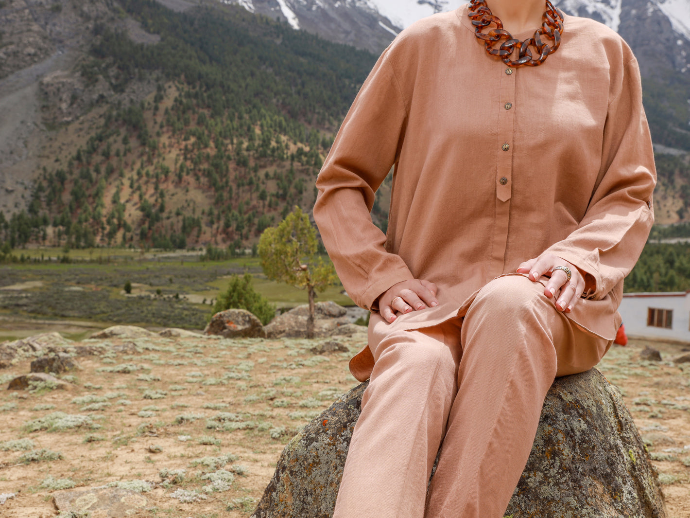 Brown 2 TwillPc Stitched - ALP-2PS-LKS-1462