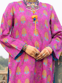 Aubergine Cambric 2Pc Stitched - AWP-2PS-LKS-523