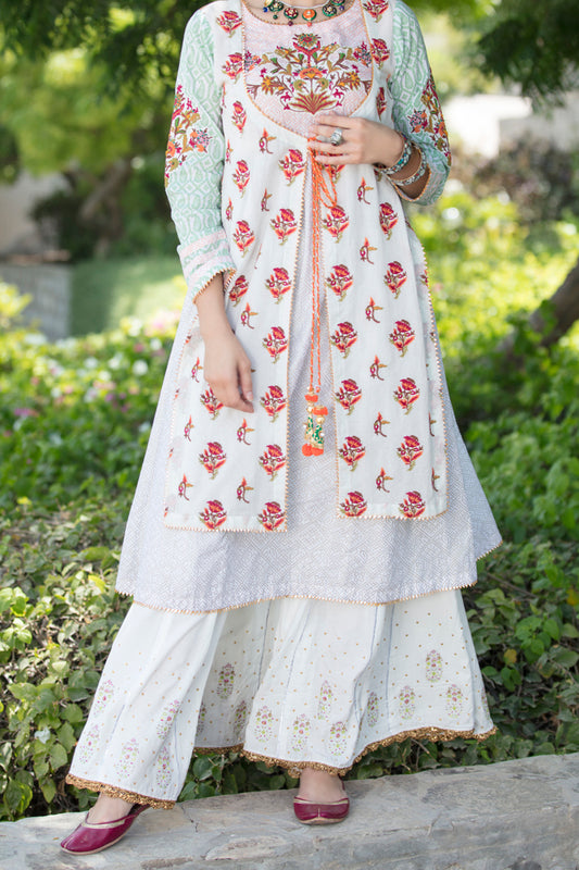 Off White Wool 2Pc Stitched - LKS-623