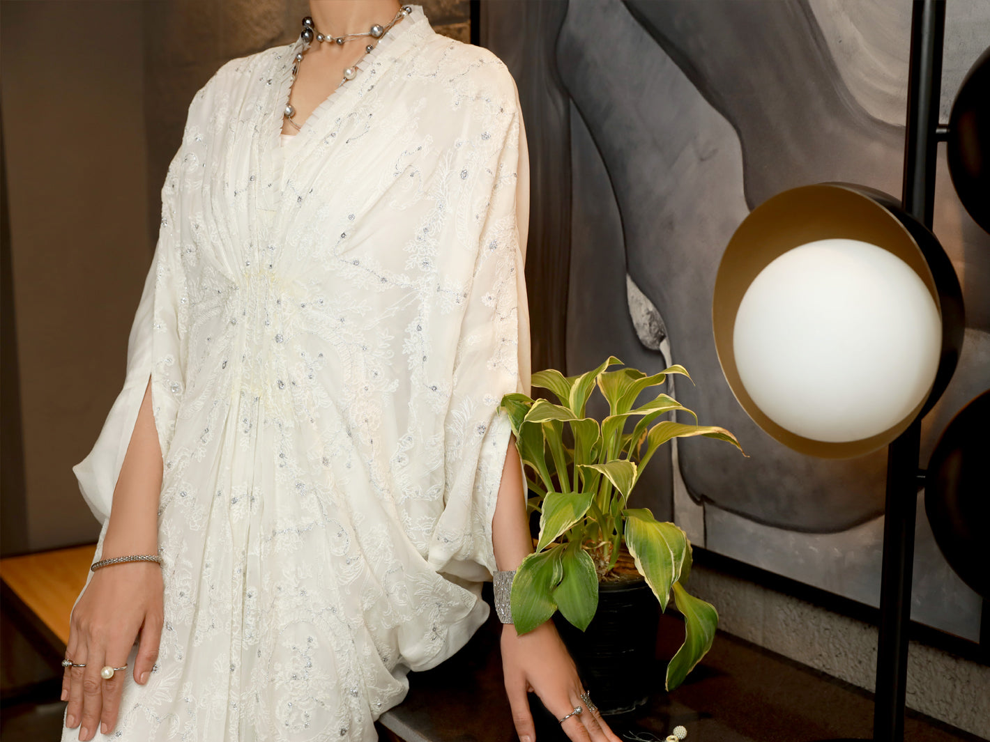 White Georgette 2Pc Formal Stitched - AL-2PS-LS-337