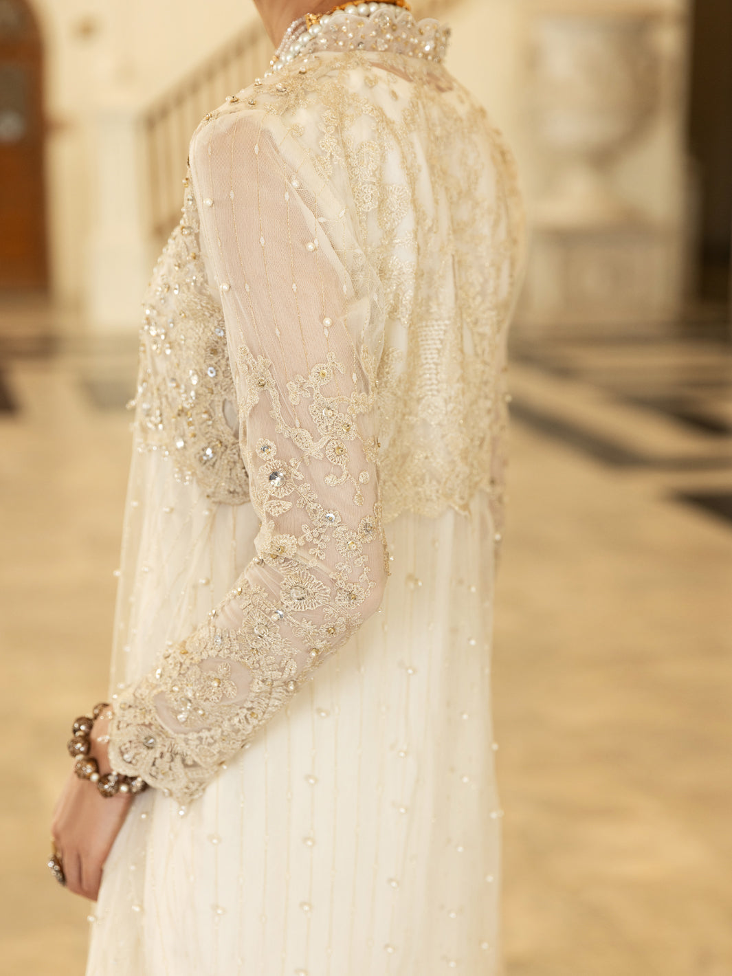 Off White Net 2Pc Formal Stitched - AL-2PS-LS-352