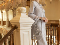 Light Grey Net 2Pc Formal Stitched - AL-2PS-LS-353