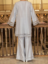Light Grey Net 2Pc Formal Stitched - AL-2PS-LS-353