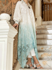 White Net 2Pc Formal Stitched - AL-2PS-LS-354