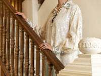 White Net 2Pc Formal Stitched - AL-2PS-LS-354