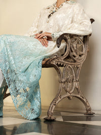 White Net 2Pc Formal Stitched - AL-2PS-LS-354