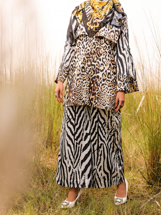 Black & White Silk 3Pc  Formal Stitched - AL-3PS-LS-379