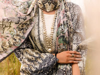 Black & White Silk 3Pc  Formal Stitched - AL-3PS-LS-381