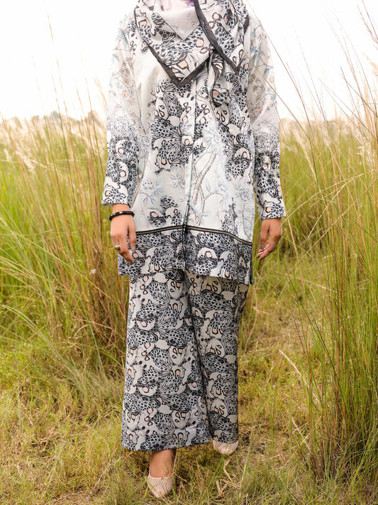 Grey Silk 3Pc  Formal Stitched - AL-3PS-LS-382