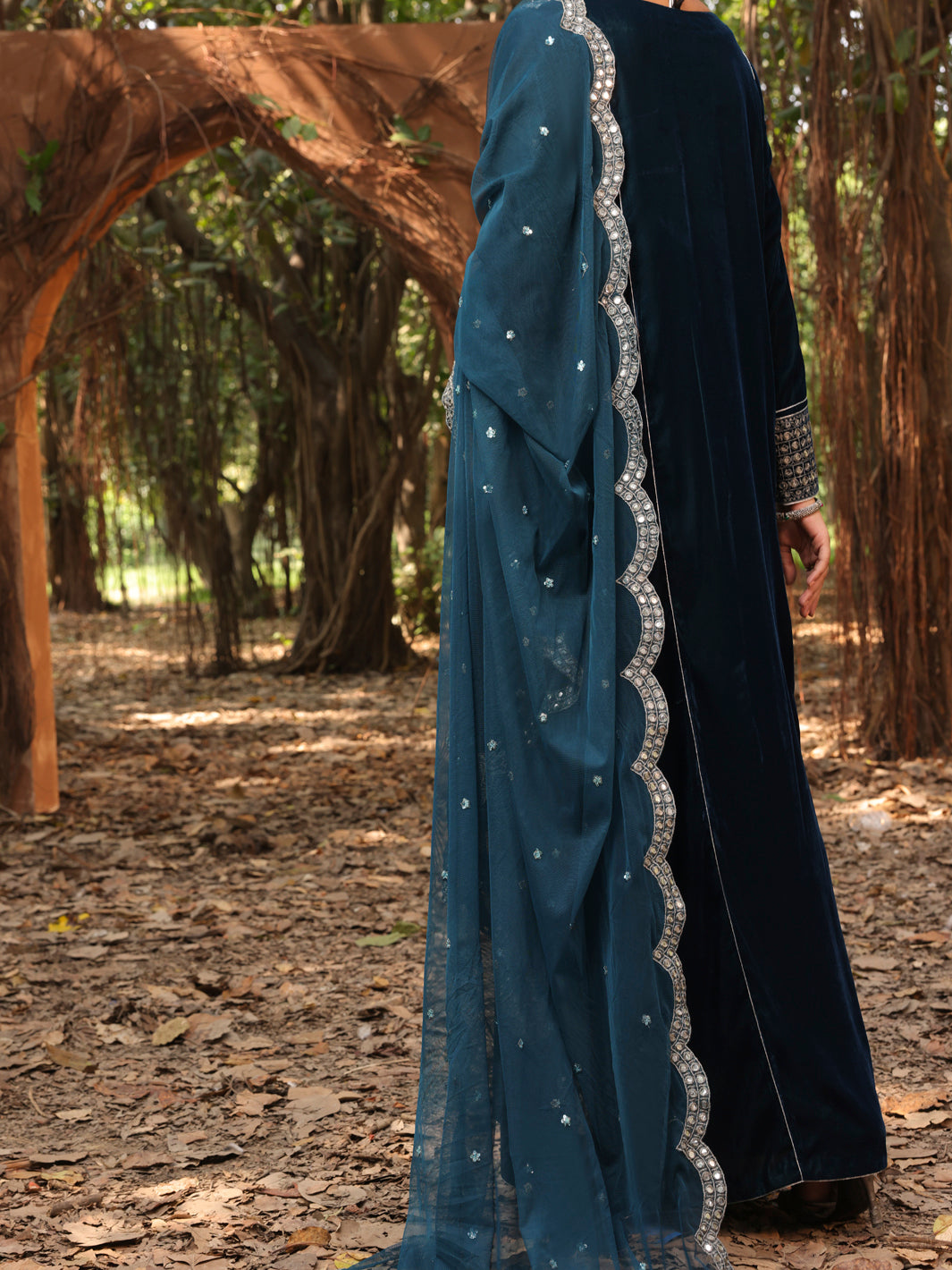 Blue Velvet 3 Piece Formal Stitched - AL-3PS-LS-385