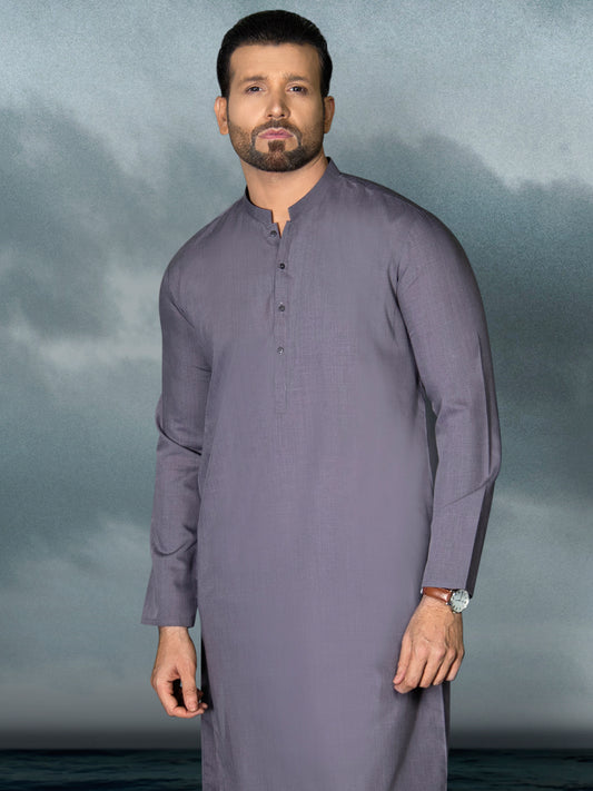 Lavender Blended Men Unstitched Fabric - AL-Nizam-22