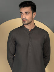 Light Brown Cotton Men Unstitched Fabric - AL-Maharaja-22