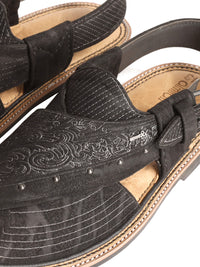 Black Peshawari Chappal - MFW-EFB-129