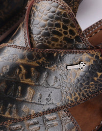 Turtle Brown Leather Peshawari Chappal - MFW-HC-030