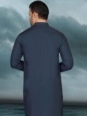 Midnight Blue Blended Men Unstitched Fabric - AL-Nizam-22